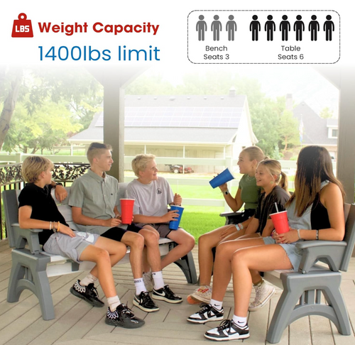 2-in-1 Convertible Garden Bench XL – Weatherproof Outdoor Seat