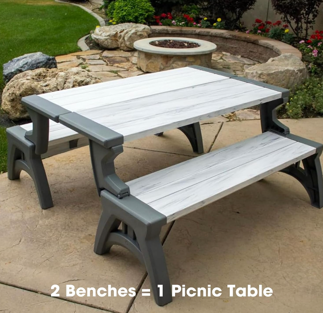 2-in-1 Convertible Garden Bench XL – Weatherproof Outdoor Seat